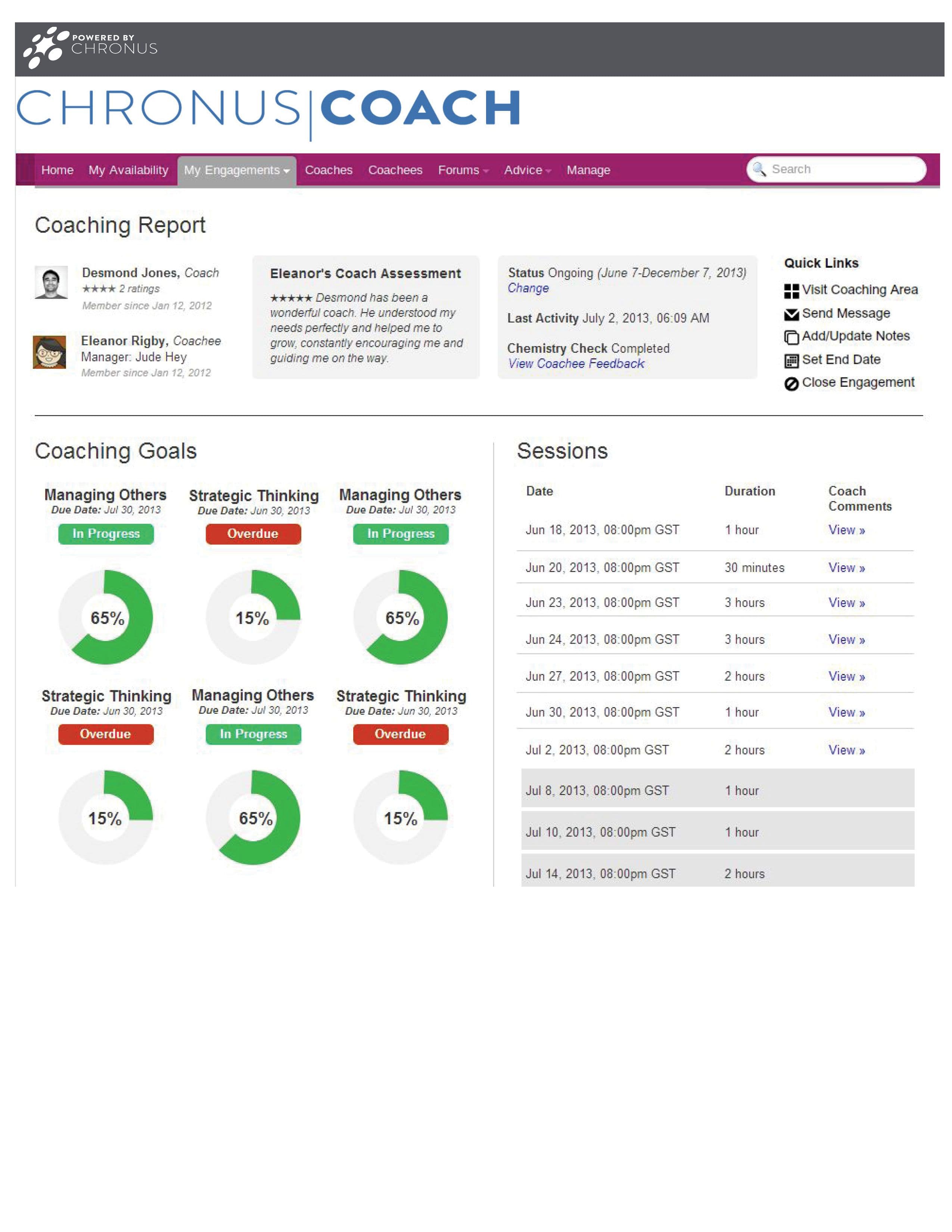 Coach screen shot